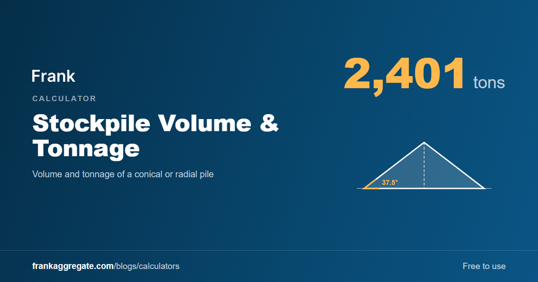 Stockpile Volume & Tonnage Calculator — Frank Aggregate