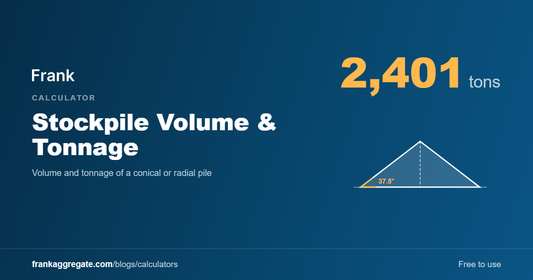 Stockpile Volume & Tonnage Calculator — Frank Aggregate