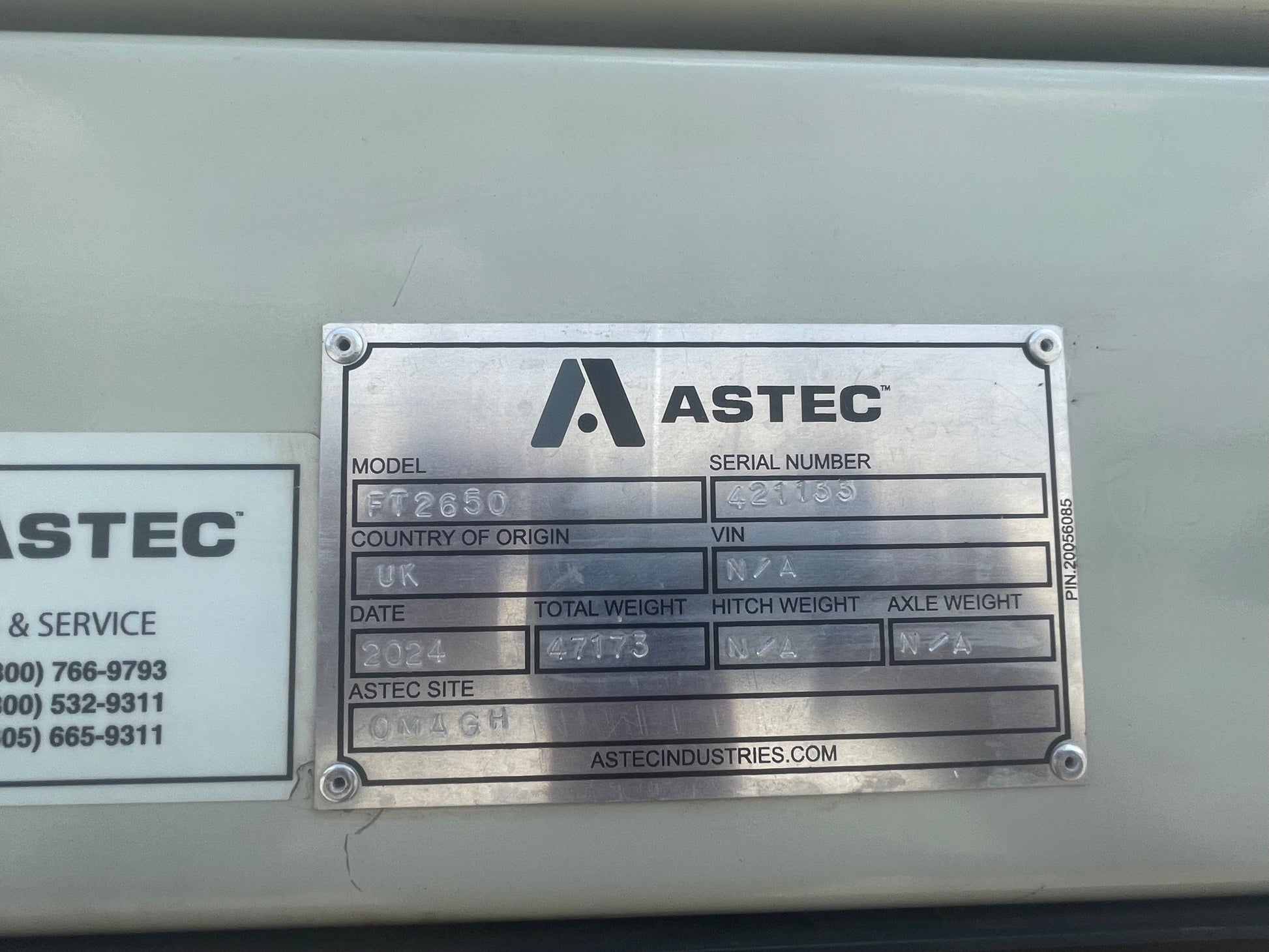 Astec FT2650 Track Jaw Crusher (New)